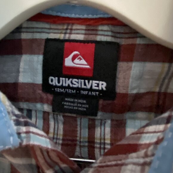 Quicksilver Plaid Button-Up Shirt size 12 Months - Picture 9 of 9